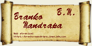 Branko Mandrapa vizit kartica